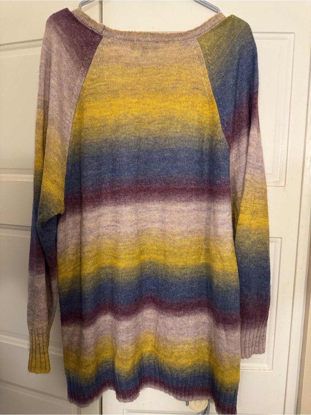 Express Striped Ombre Knit Sweater - Yellow Multi